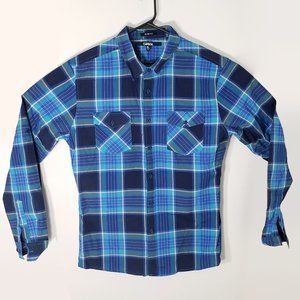 Mens XL Carbon Lightweight plaid shirt Blue Black